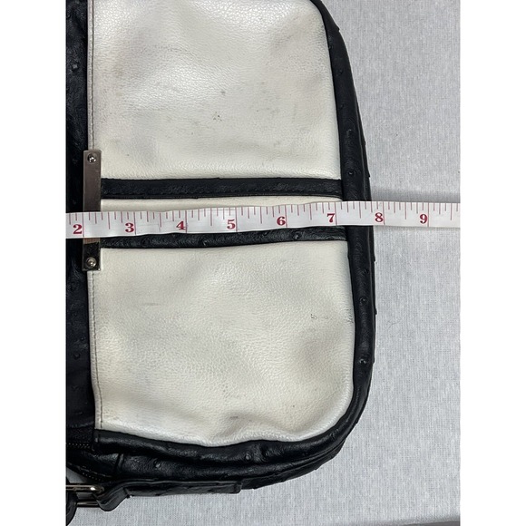 Treviso Faux Leather Black And White Handbag Over The Shoulder *flaw - Picture 6 of 8